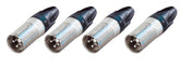 4x connecteurs Neutrik NC3MXX XLR 3 broches (mâle)